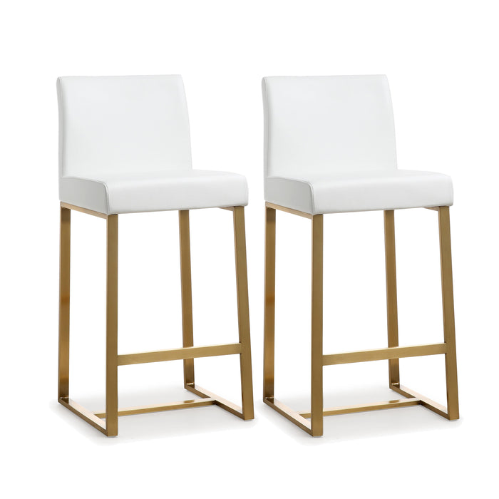 Denmark White Gold Steel Counter Stool Set of 2 image