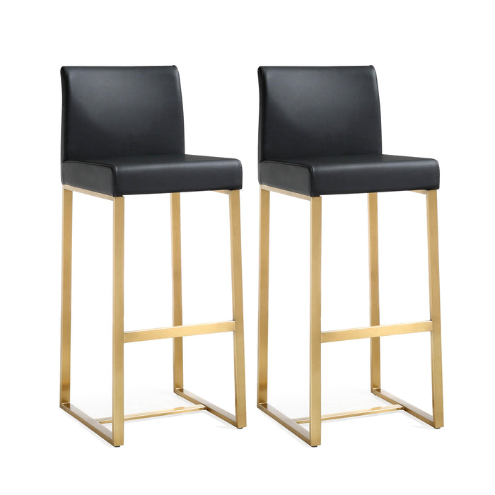 Denmark Black Gold Steel Barstool Set of 2 image