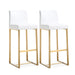 Denmark White Gold Steel Barstool - Set of 2 - UK - Home And Beyond