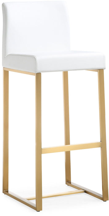 Denmark White Gold Steel Barstool - Set of 2 - UK - Home And Beyond