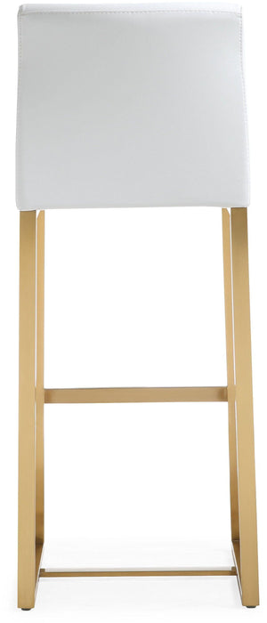 Denmark Performance Vegan Leather Stool with Gold Base - Set of 2