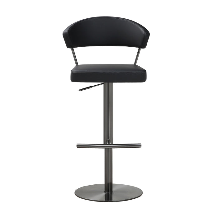 Cosmo Black Performance Vegan Leather on Black Steel Barstool - UK - Home And Beyond