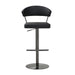 Cosmo Black Performance Vegan Leather on Black Steel Barstool - UK - Home And Beyond