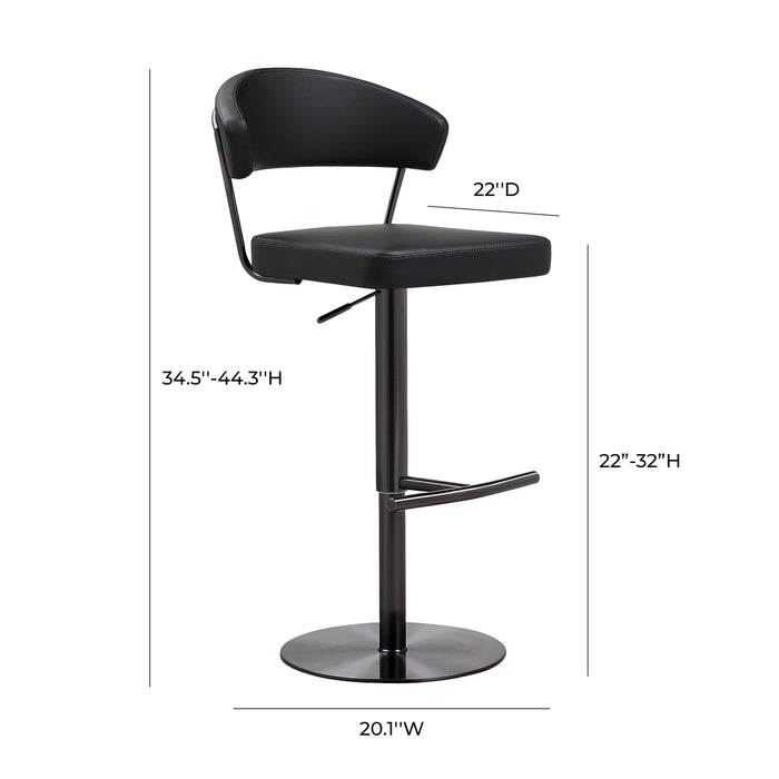 Cosmo Black Performance Vegan Leather on Black Steel Barstool - UK - Home And Beyond