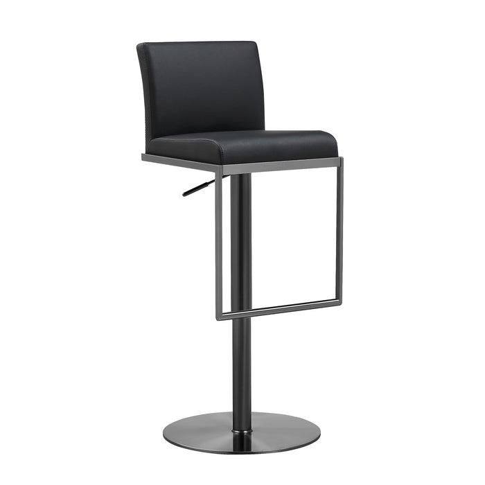 Amalfi Black Performance Vegan Leather on Black Stool - UK - Home And Beyond