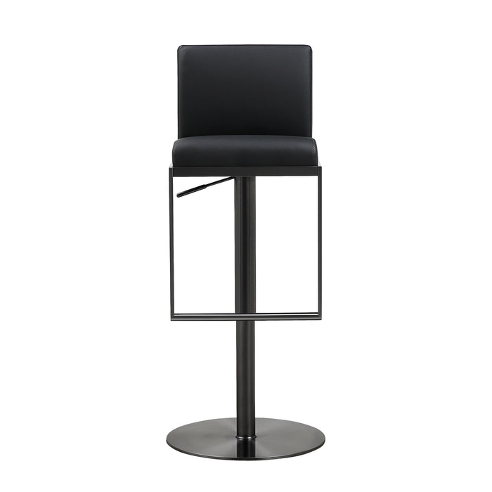 Amalfi Black Performance Vegan Leather on Black Stool - UK - Home And Beyond