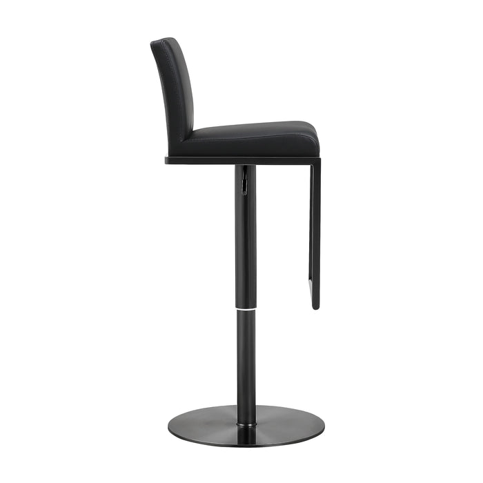 Amalfi Black Performance Vegan Leather on Black Stool - UK - Home And Beyond