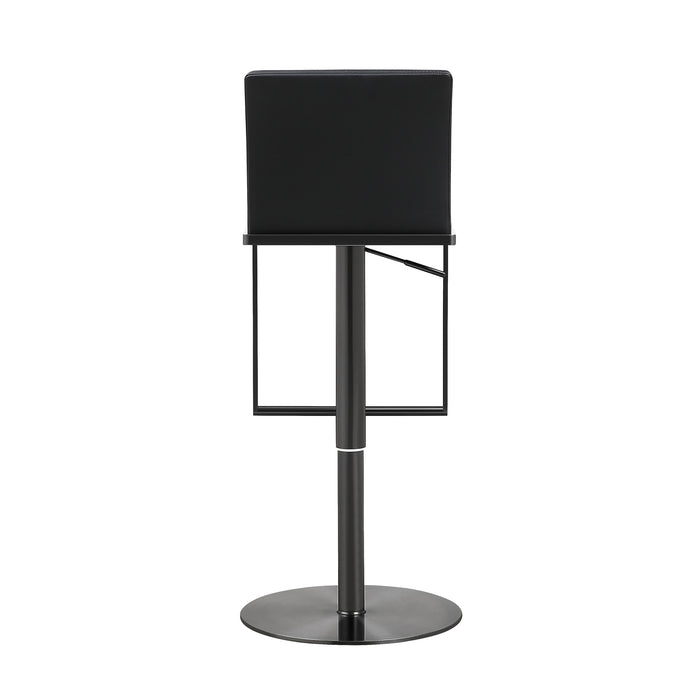 Amalfi Black Performance Vegan Leather on Black Stool - UK - Home And Beyond