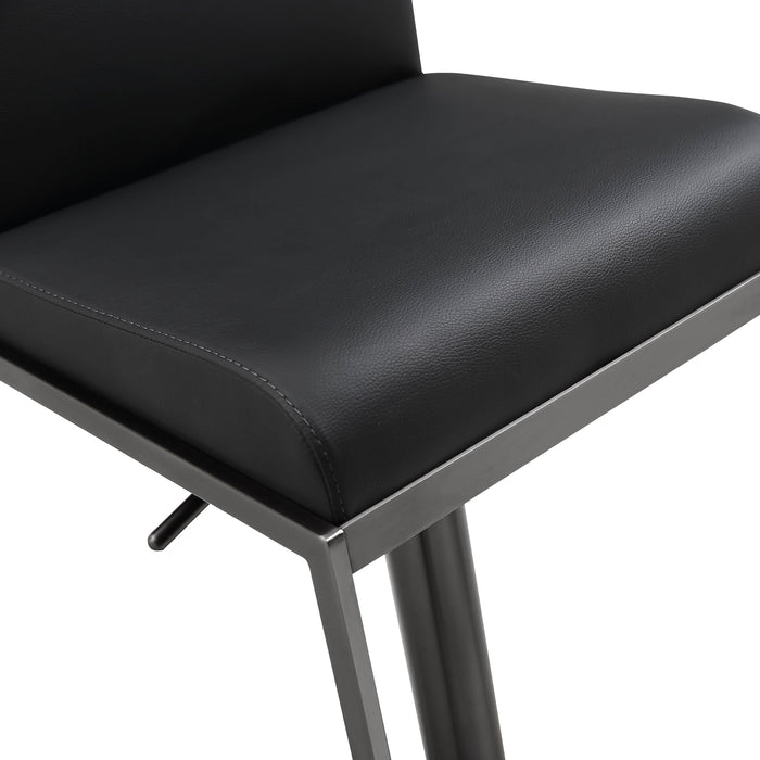 Amalfi Black Performance Vegan Leather on Black Stool - UK - Home And Beyond