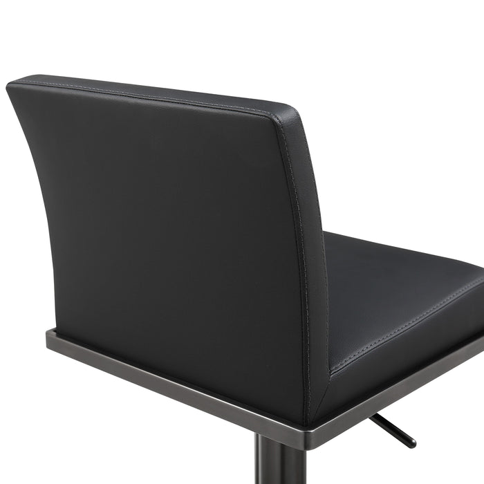 Amalfi Black Performance Vegan Leather on Black Stool - UK - Home And Beyond