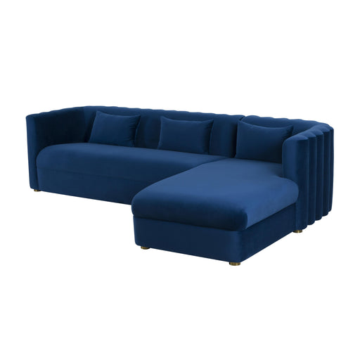 Callie Navy Velvet Sectional - RAF image