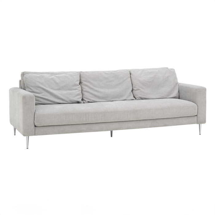 Vari Light Grey Textured Velvet Lounge Sofa 5 - Home And Beyond