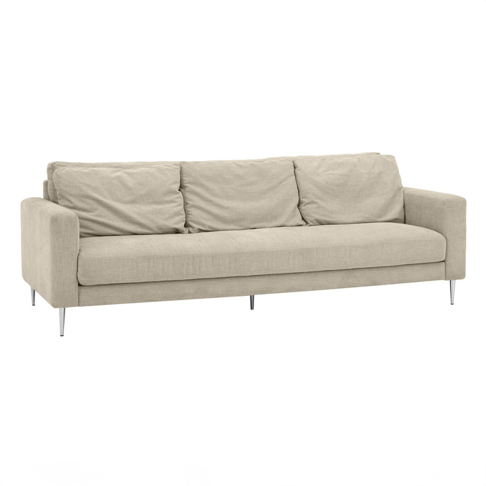 Vari Beige Textured Velvet Lounge Sofa 3 - Home And Beyond