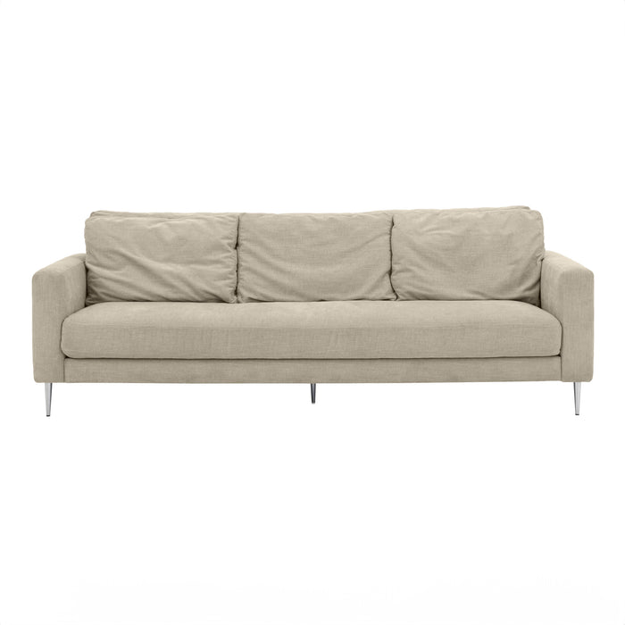 Vari Beige Textured Velvet Lounge Sofa 3 - Home And Beyond