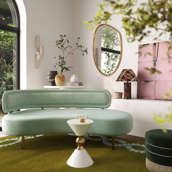 Tischa Mint Green Velvet Sofa - Home And Beyond