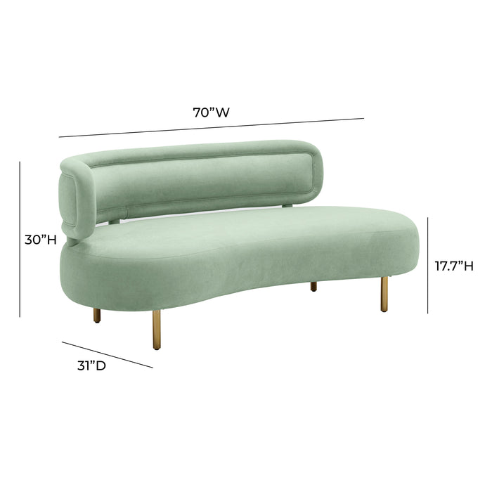 Tischa Mint Green Velvet Sofa - Home And Beyond