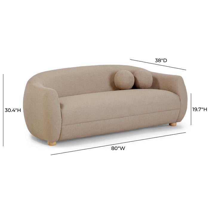 Judy Light Brown Boucle Sofa - Home And Beyond