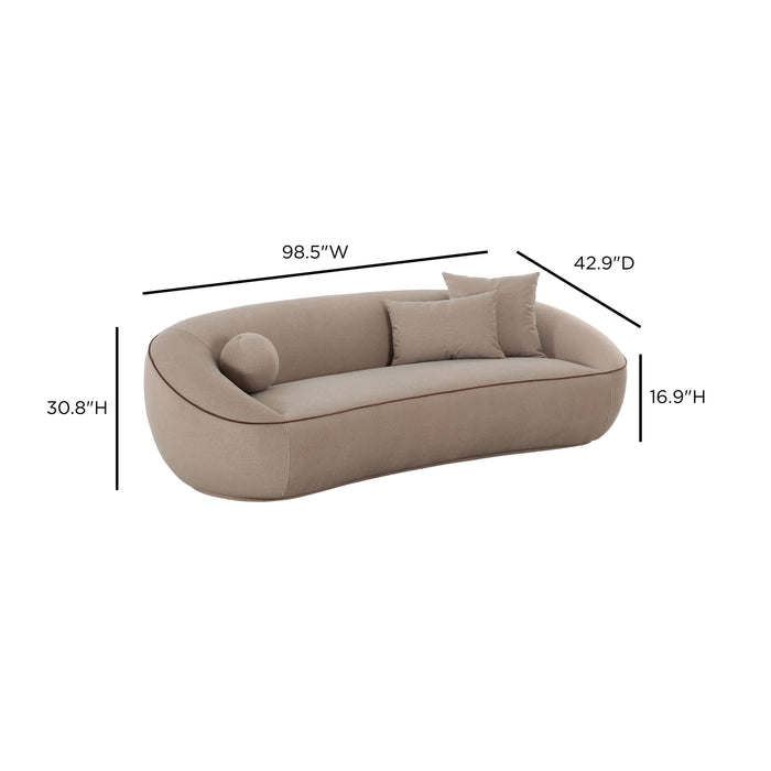 Jenny 98.5" Taupe Performance Faux Mohair Sofa - Home And Beyond