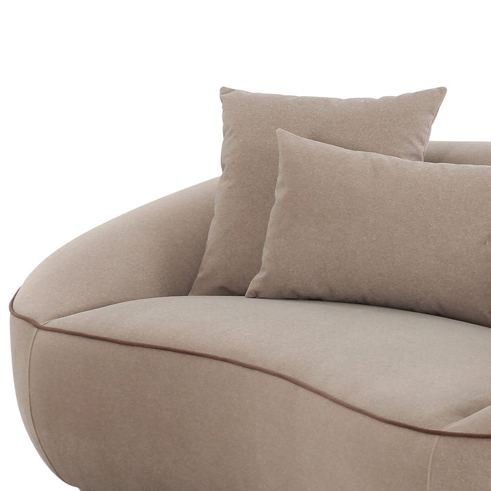 Jenny 78" Taupe Performance Faux Mohair Loveseat - Home And Beyond