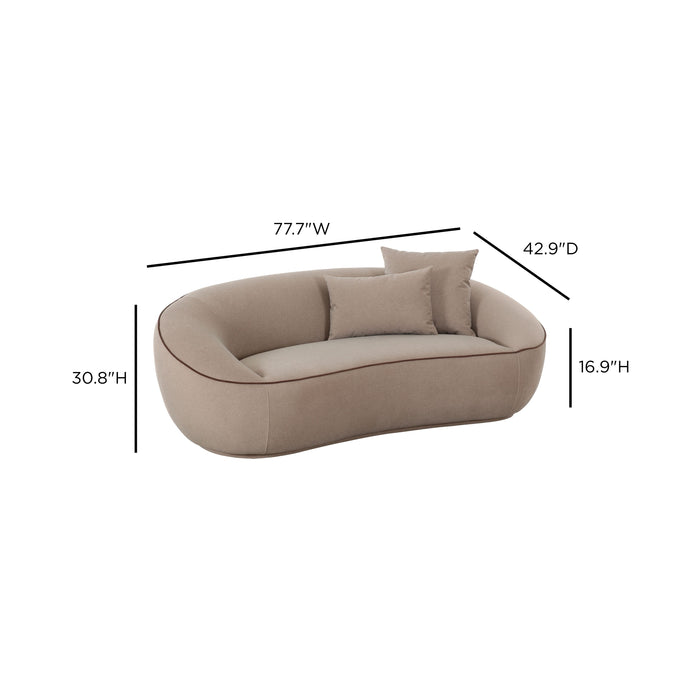 Jenny 78" Taupe Performance Faux Mohair Loveseat - Home And Beyond