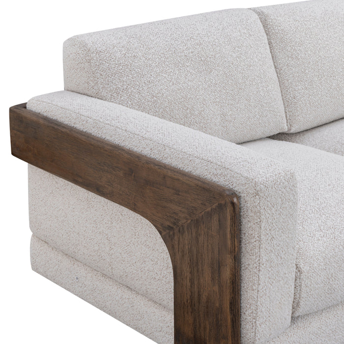 Elyn 91" Cream Contract-Grade Boucle Sofa - Home And Beyond