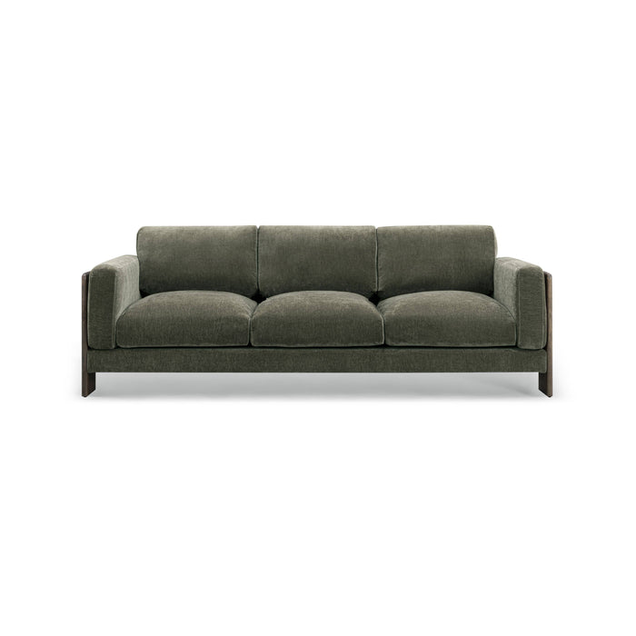 Elyn 91" Olive Green Upcycled Contract-Grade Chenille Sofa - Home And Beyond