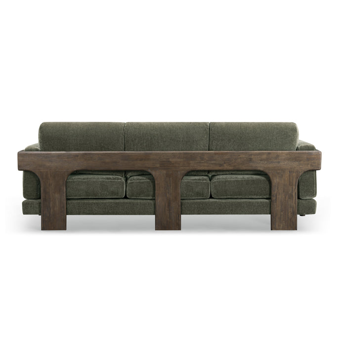 Elyn 91" Olive Green Upcycled Contract-Grade Chenille Sofa - Home And Beyond