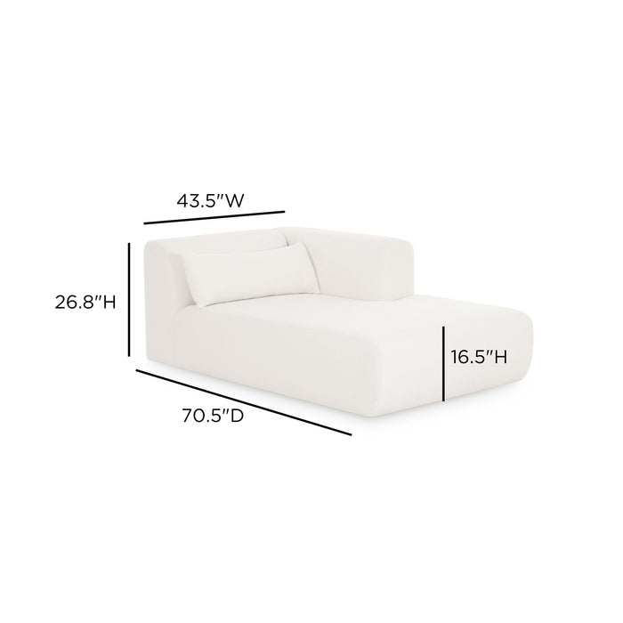 Tarra Cream Performance Chenille Modular Chaise - Home And Beyond