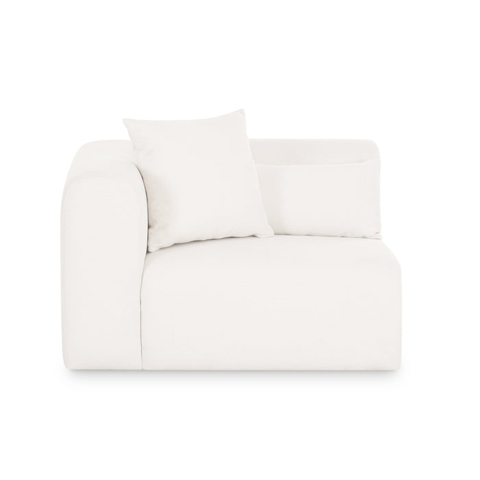 Tarra Cream Performance Chenille Modular Corner Chair - Home And Beyond