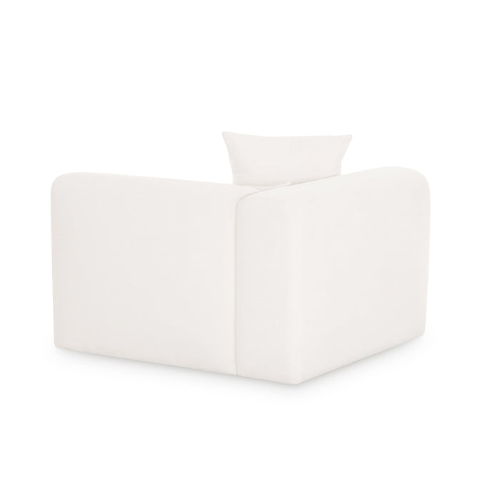Tarra Cream Performance Chenille Modular Corner Chair - Home And Beyond