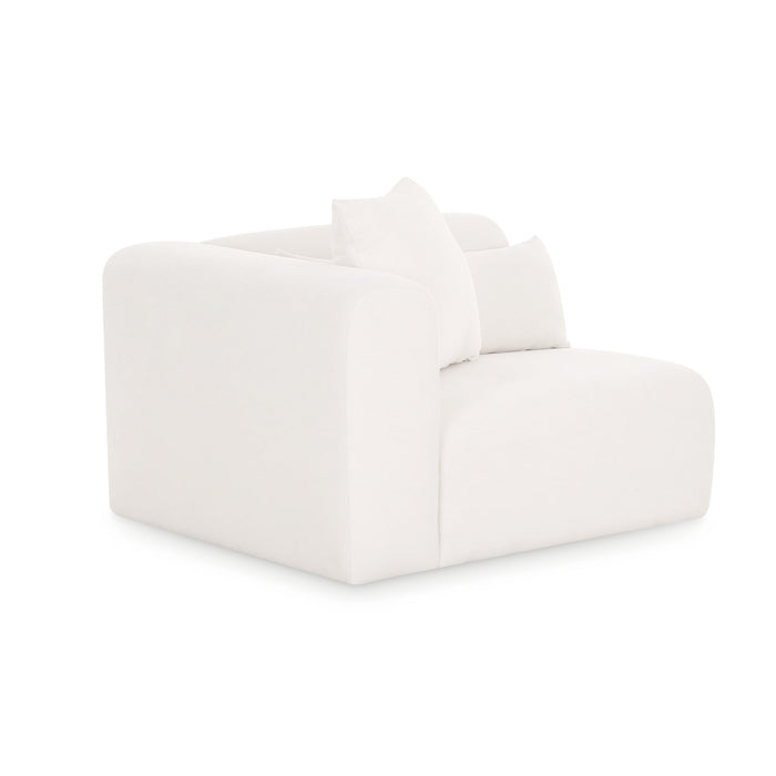 Tarra Cream Performance Chenille Modular Corner Chair - Home And Beyond