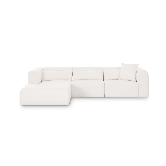 Tarra 3-Piece Cream Performance Chenille Modular Sectional - Home And Beyond
