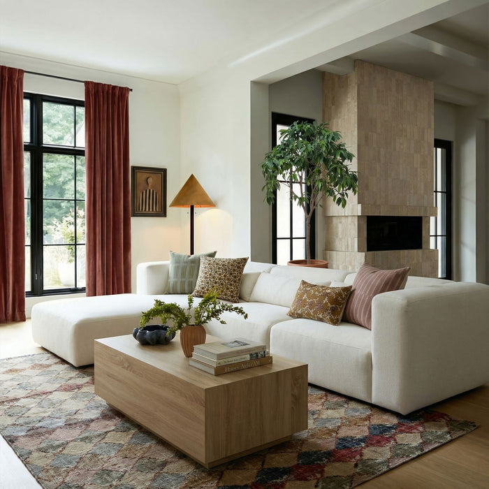 Tarra 3-Piece Cream Performance Chenille Modular Sectional - Home And Beyond