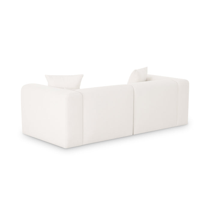 Tarra 86" Cream Performance Chenille Modular Loveseat - Home And Beyond