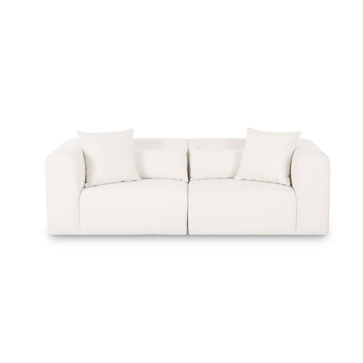 Tarra 86" Cream Performance Chenille Modular Loveseat - Home And Beyond