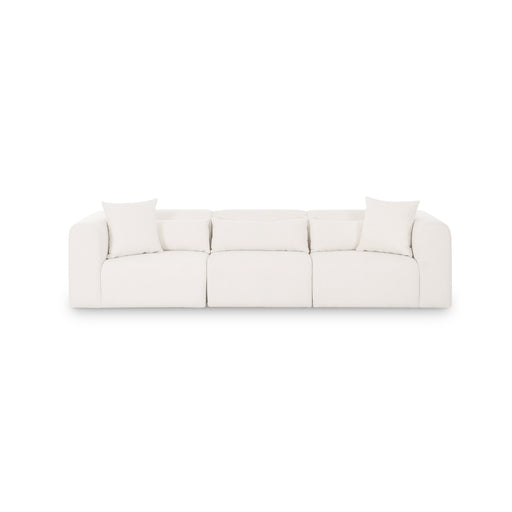 Tarra 118" Cream Performance Chenille Modular Sofa - Home And Beyond