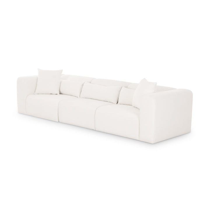 Tarra 118" Cream Performance Chenille Modular Sofa - Home And Beyond
