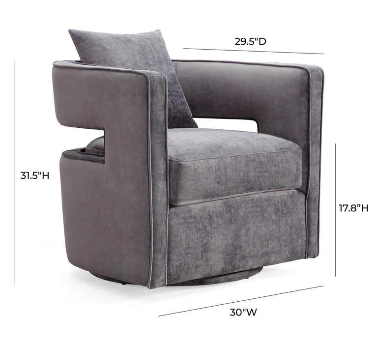 Kennedy Grey Swivel Chair - UK - Home And Beyond