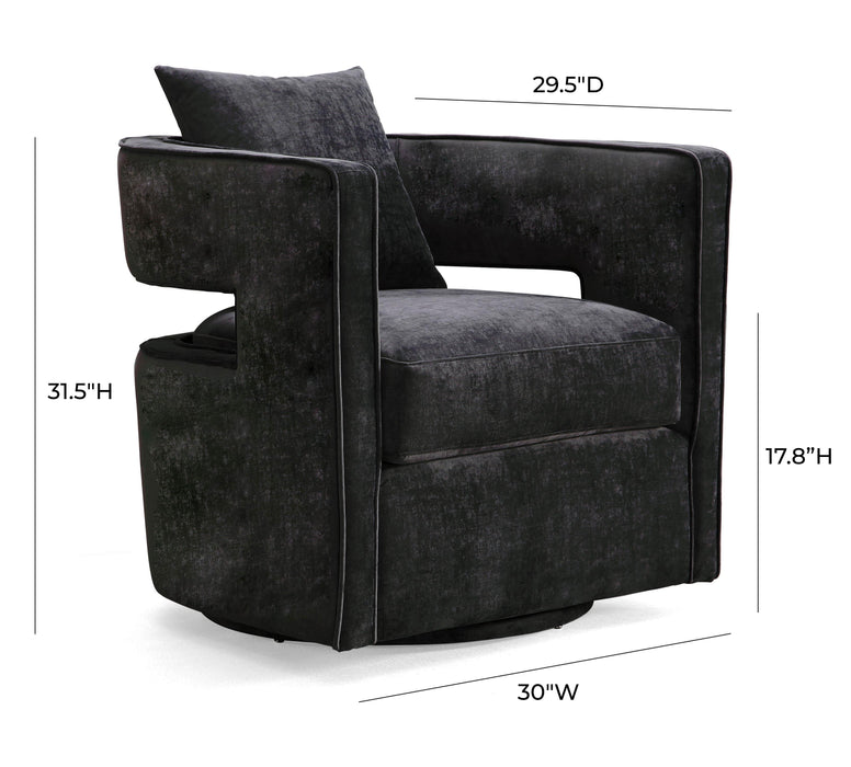Kennedy Black Swivel Chair - UK - Home And Beyond