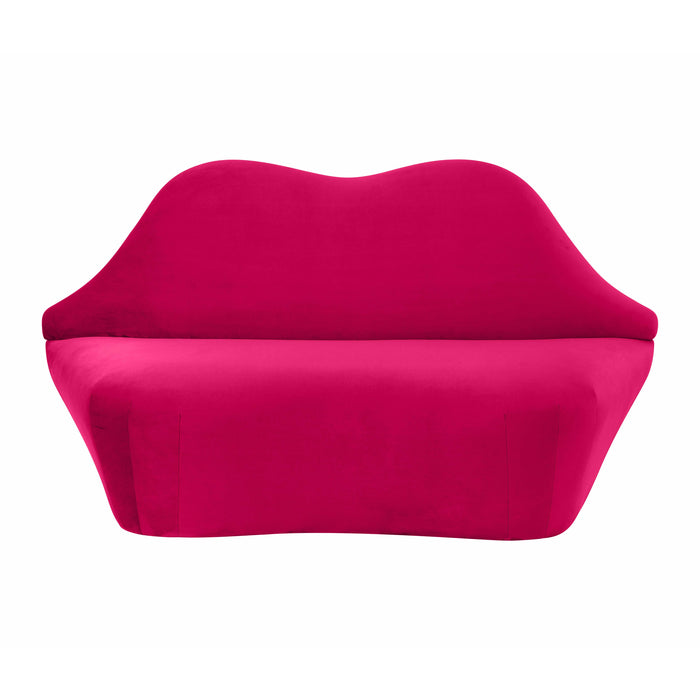Lips Hot Pink Velvet Settee - UK - Home And Beyond