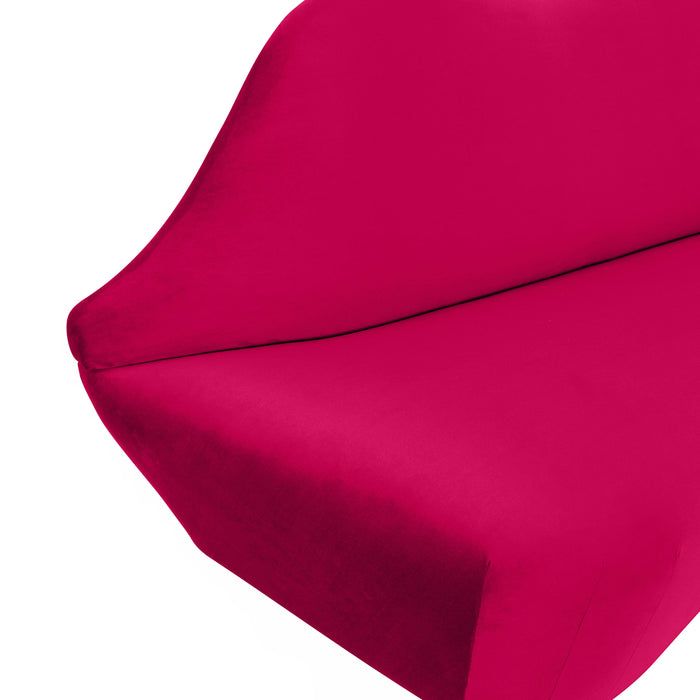 Lips Hot Pink Velvet Settee - UK - Home And Beyond