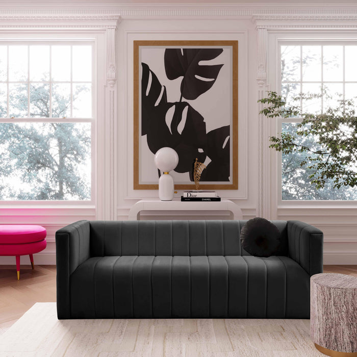 Norah Black Velvet Sofa - UK - Home And Beyond