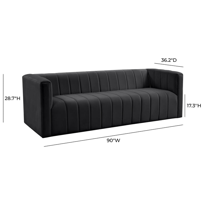 Norah Black Velvet Sofa - UK - Home And Beyond