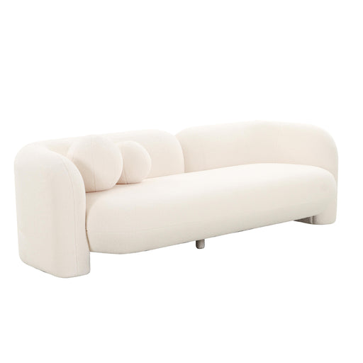 Amelie Cream Faux Fur Sofa - UK - Home And Beyond