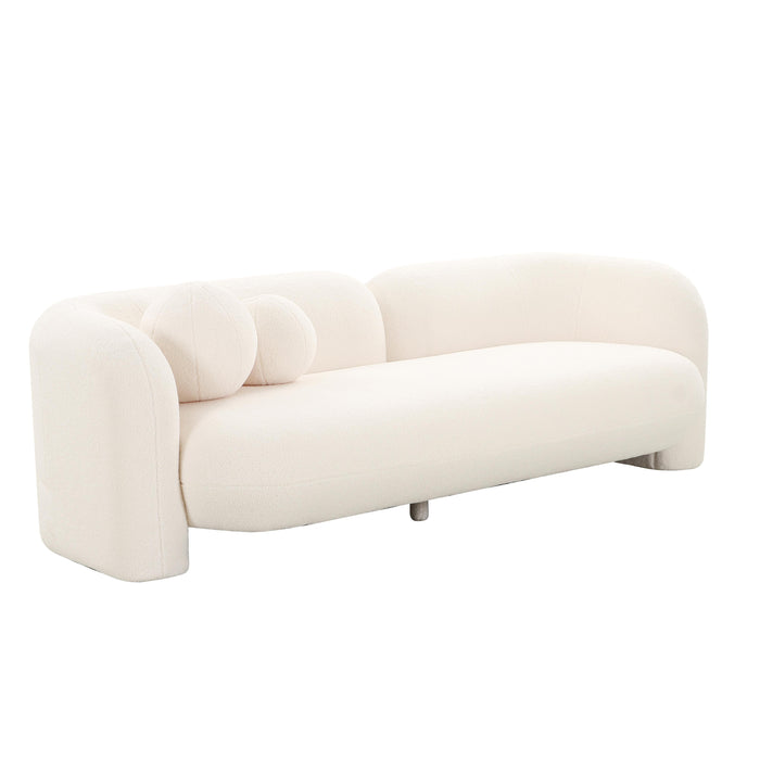 Amelie Cream Faux Fur Sofa - UK - Home And Beyond