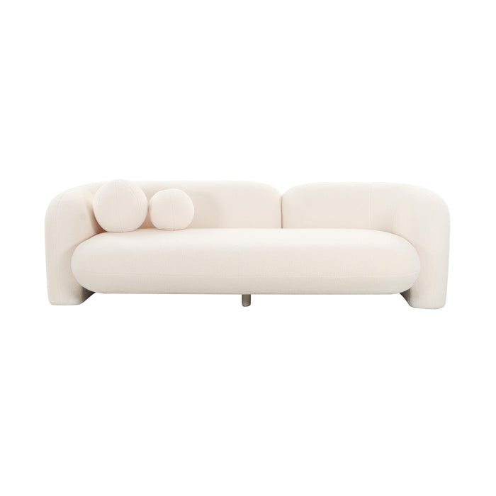 Amelie Cream Faux Fur Sofa - UK - Home And Beyond
