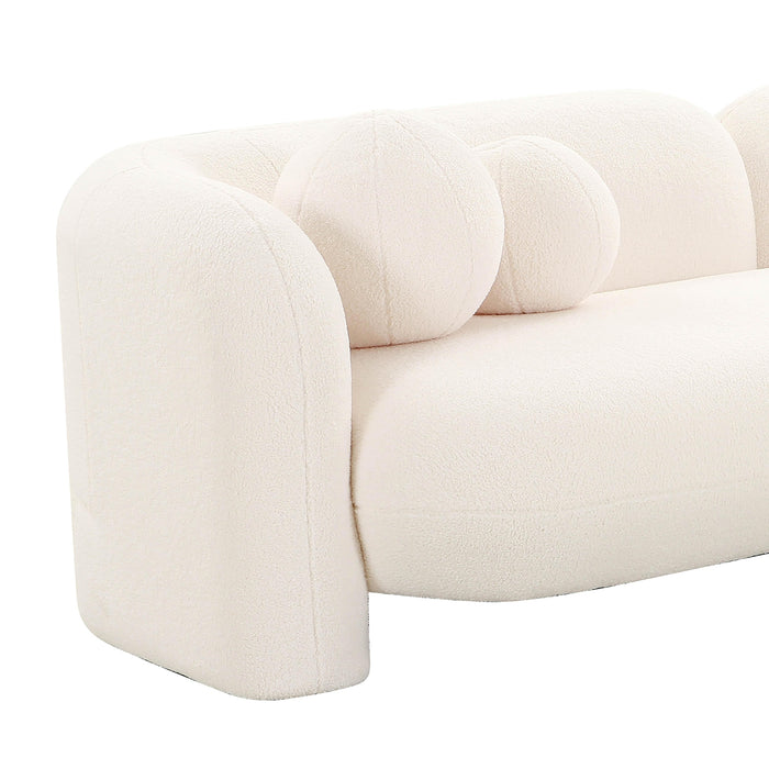Amelie Cream Faux Fur Sofa - UK - Home And Beyond