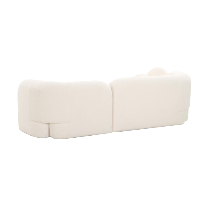 Amelie Cream Faux Fur Sofa - UK - Home And Beyond