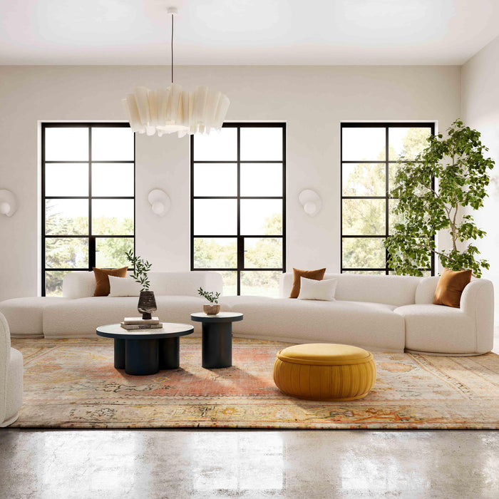 Fickle Cream Performance Boucle 5-Piece Modular Chaise Sectional
