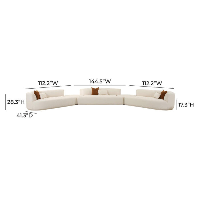 Fickle 5-Piece Cream Performance Boucle Modular Sectional